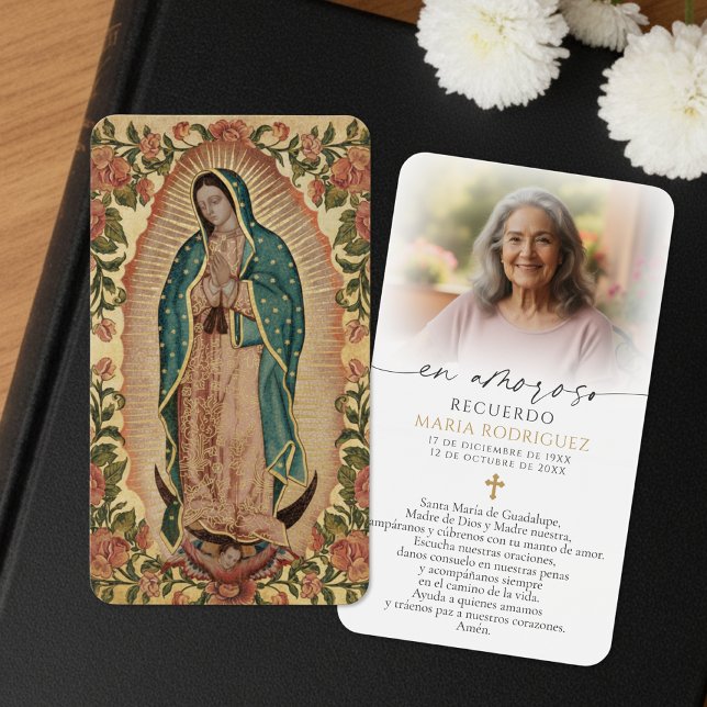 Cartes De Visite Guadalupe Memorial Photo Spanish Prayer Cards (Créateur téléchargé)
