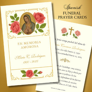 Cartes De Visite Guadalupe Roses de la floraison prière funéraire