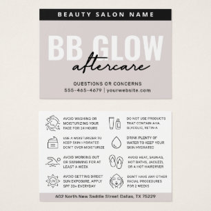 Cartes De Visite Guide de soins après BB Glow Soft Taupe Moderne