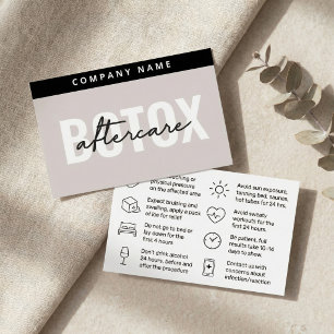 Cartes De Visite Guide de soins après Botox Taupe Moderne