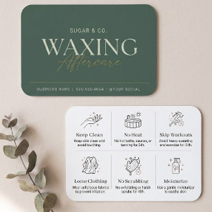 Cartes De Visite Guide de soins après épilation minimaliste de la s