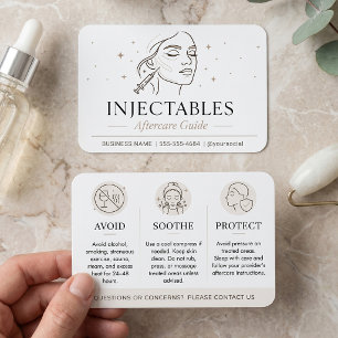Cartes De Visite Guide de soins après injection pour l'esthétique d