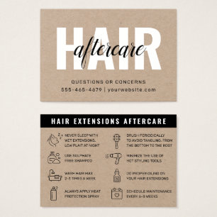 Cartes De Visite Guide de soins capillaires modernes Natural Kraft
