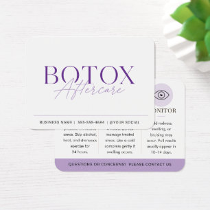 Cartes De Visite Guide de soins minimaux après Botox Violet