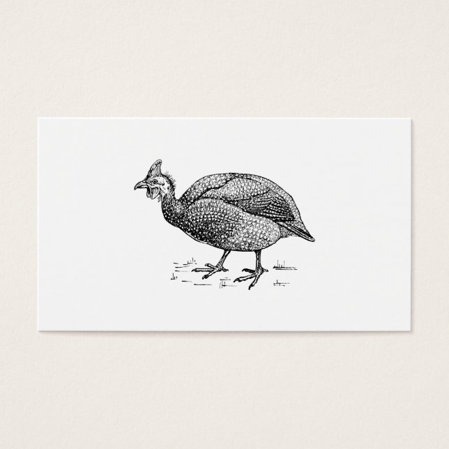 Cartes De Visite Guinée Fowl Oiseau Art (Devant)