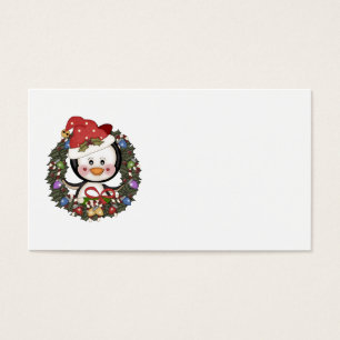 Cartes De Visite Guirlande de vacances de pingouin de Noël