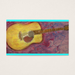 Cartes De Visite guitare acoustique de patine jaune