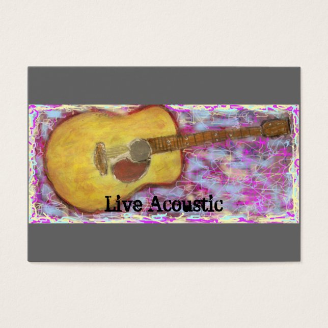 Cartes De Visite Guitare acoustique en direct (Devant)
