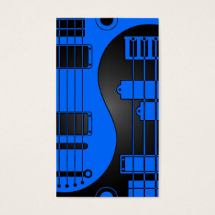 Cartes De Visite Guitare et Yin bas Yang bleu et noir