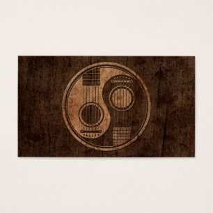 Cartes De Visite Guitares acoustiques Yin Yang avec l'effet en bois