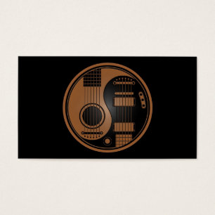 Cartes De Visite Guitares électriques acoustiques Yin Yang de brun