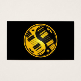 Cartes De Visite Guitares jaunes et noires Yin Yang