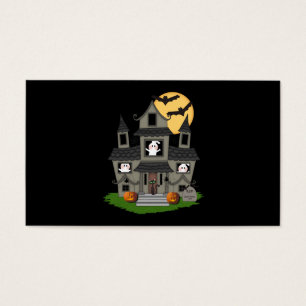 Cartes De Visite Halloween a hanté la Chambre