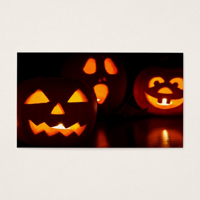 Cartes De Visite Halloween Citrouille Scare (Devant)