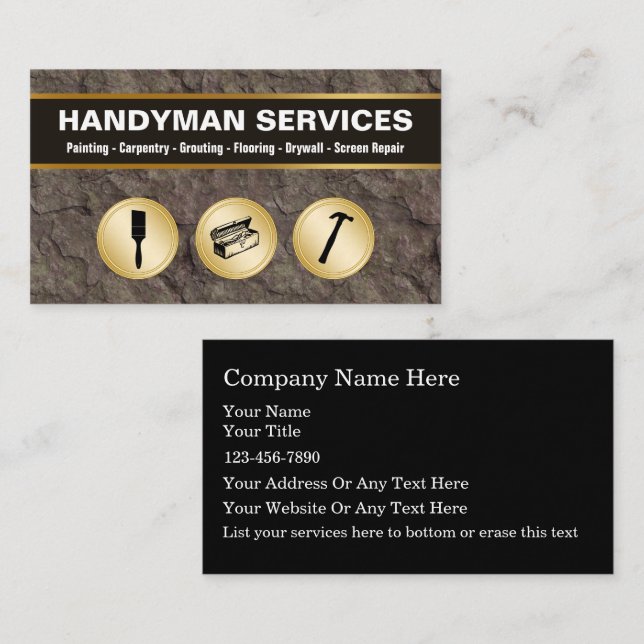 Cartes de visite Handyman (Devant / Derrière)