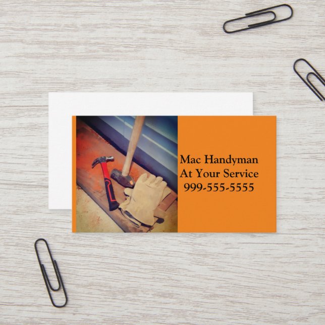 Cartes de visite Handyman (Devant/Arrière en situation)