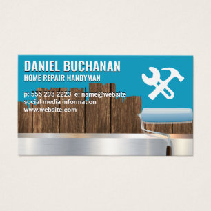 Cartes De Visite Handyman   Outils de réparation à domicile   Bois 