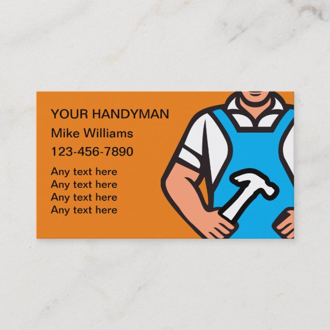 Cartes de visite Handyman parfaits (Devant)