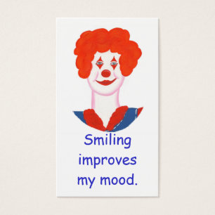 Cartes De Visite Happy Clown Face, Sourire améliore mon humeur cart