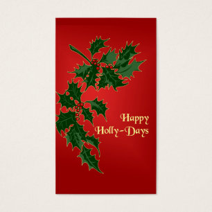 Cartes De Visite Happy Holly-Days Tags cadeaux de Noël