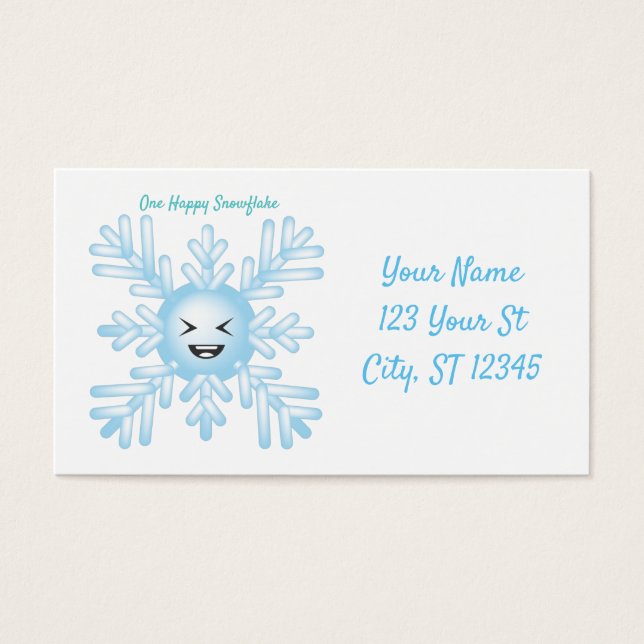 Cartes De Visite Happy Snowflake Emoticon Thunder_Cove (Devant)