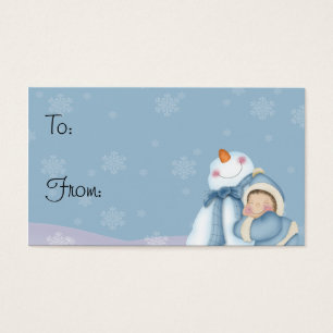 Cartes De Visite Happy Snowman - Tags cadeaux de vacances