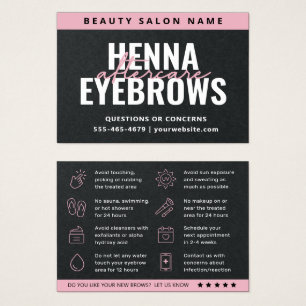 Cartes De Visite Haut de gamme Black Eyebrow Tint Henna Brows After