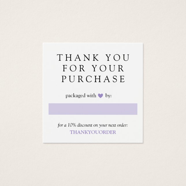 Cartes De Visite Heart Thank You (Devant)