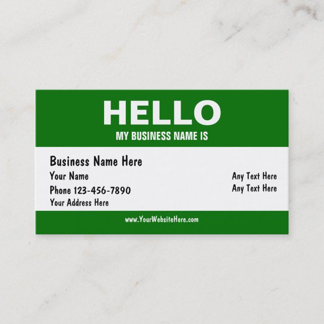 Cartes de visite Hello (Devant)
