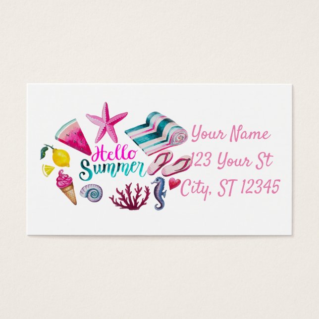 Cartes De Visite Hello Summer (Devant)