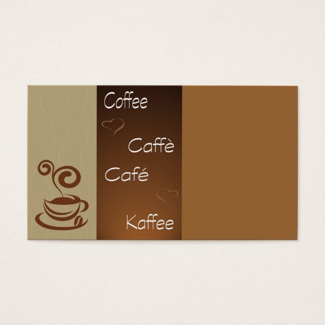 Cartes De Visite heure du café (Devant)