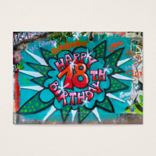 Cartes De Visite Heureux Graffiti du 18ème anniversaire