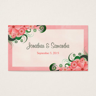 Cartes De Visite Hibiscus Floral rose Mariage Favor Favor Tags