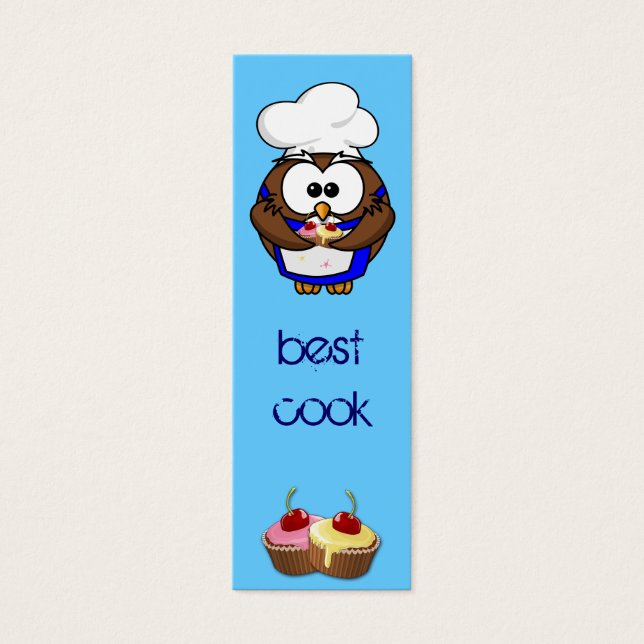 Cartes De Visite hibou cuisinier de cupcake (Devant)