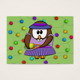 Cartes De Visite hibou de tennis - fille