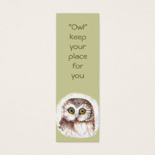 Cartes De Visite Hibou drôle, coutume d'oiseaux, signet animal