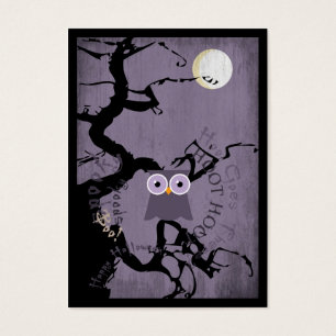 Cartes De Visite Hibou et arbre noueux déplaisant pour Halloween