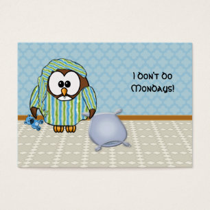 Cartes De Visite hibou paresseux - je ne fais pas le lundi !