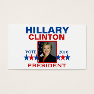 Cartes De Visite Hillary Clinton pour le président 2016