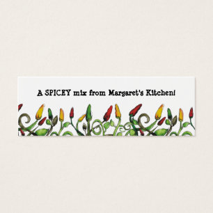 Cartes De Visite hippie doodle piment chaud tag cadeau, A SPI...