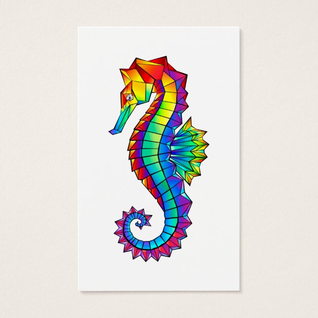 Cartes De Visite Hippocampe polygonal arc-en-ciel (Devant)