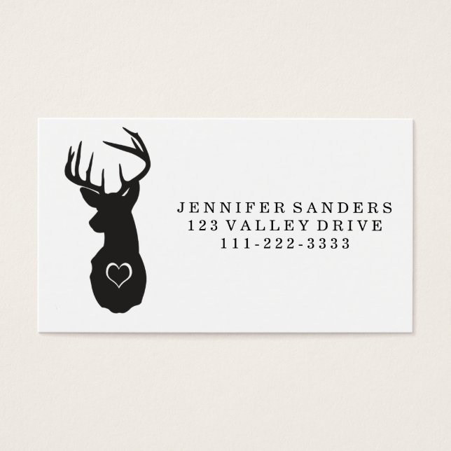 CARTES DE VISITE HIPSTER DEER AU COEUR (Devant)