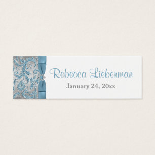 Cartes De Visite Hiver Wonderland Bat mitzvah Favoriser Balise 2