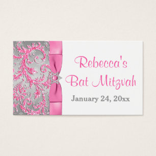 Cartes De Visite Hiver Wonderland Bat mitzvah Favoriser Balise 2