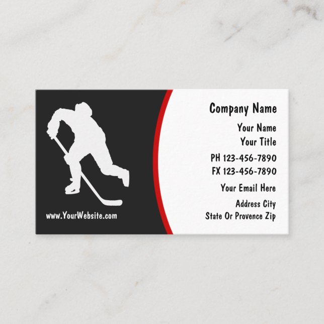 Cartes de visite hockey (Devant)