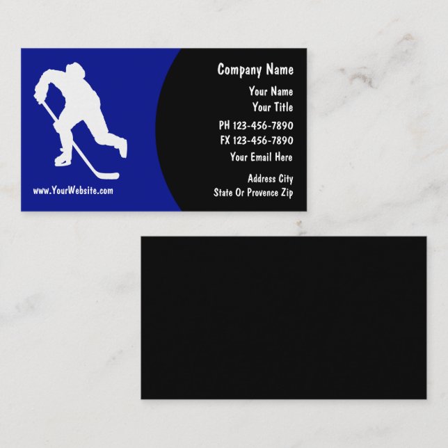 Cartes de visite hockey (Devant / Derrière)