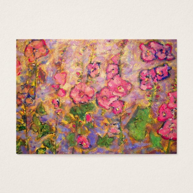 Cartes De Visite hollyhocks florissant (Devant)