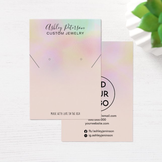 Cartes De Visite Holographique ombre bijoux oreille collier afficha (Bureau)