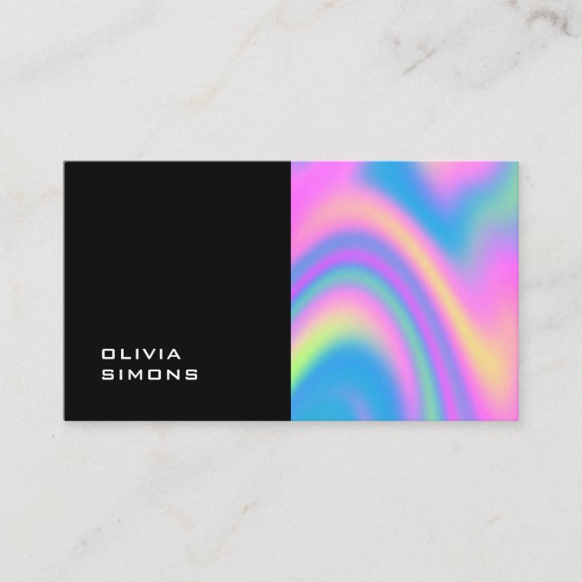 Cartes de visite holographiques minimalistes (Devant)