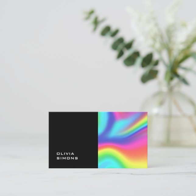 Cartes de visite holographiques minimalistes (Debout devant)